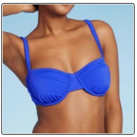 Wild Fable Royal Blue Underwire Bikini Top With Removable Padding Small - Picture 1 of 4